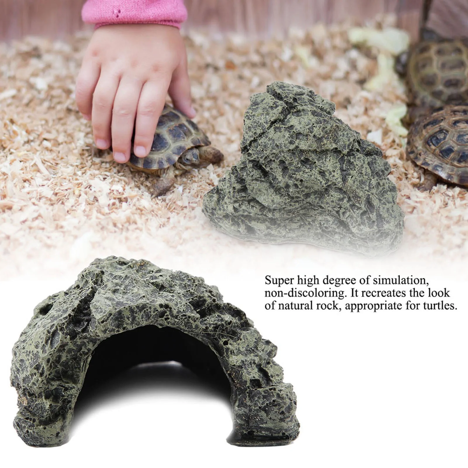 Fish Hiding Cave Aquarium Turtle Reptile Basking Hide Habitat Decoration Ornament Reptile Hiding Habitat Turtle Basking Cave