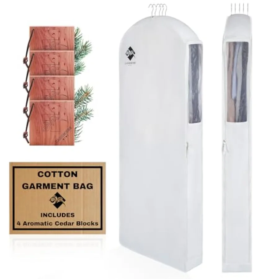 

Premium 60" Cotton Gent BaFor Hangins And Storage Wide 6" Get and 4 Cedar Blos For Fresh Smell And rotection B For Fur s Lones