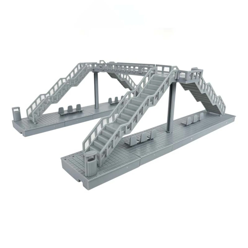 Modèle de pont de ville, Structure de construction de route urbaine avec escaliers, Kits de modèles d'affichage de scène de pont de route de rue de ville