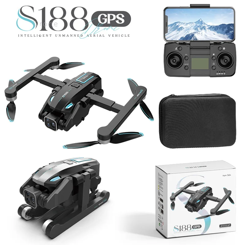 S188  GPS Return Home Drone 4-Side Obstacle Avoidance Brushless Remote Control Aircraft HD Aerial Photography Quadcopter