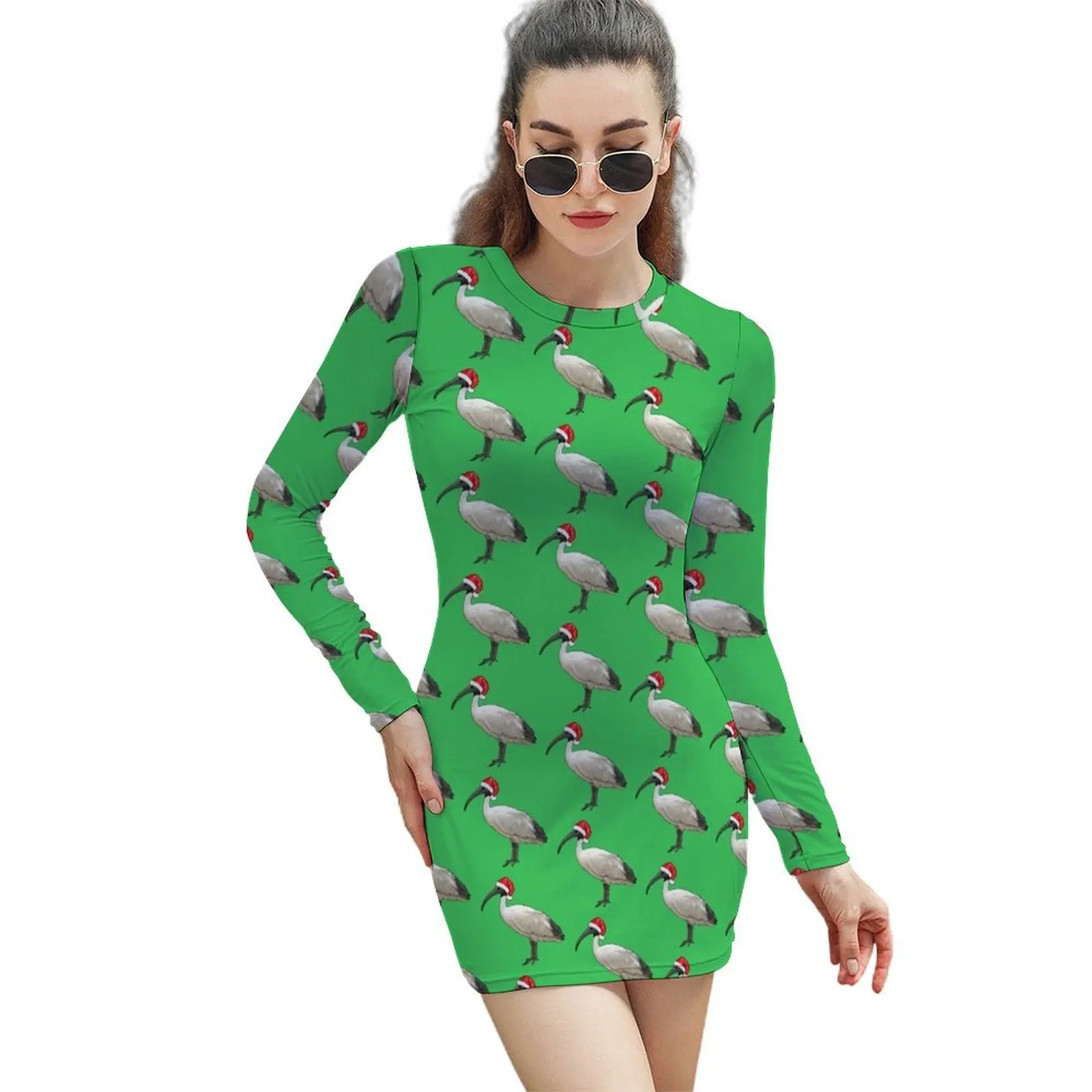 

Christmas bin Chicken Long-Sleeved Sheath Dress evening dress women women clothing 2024 new arrivals