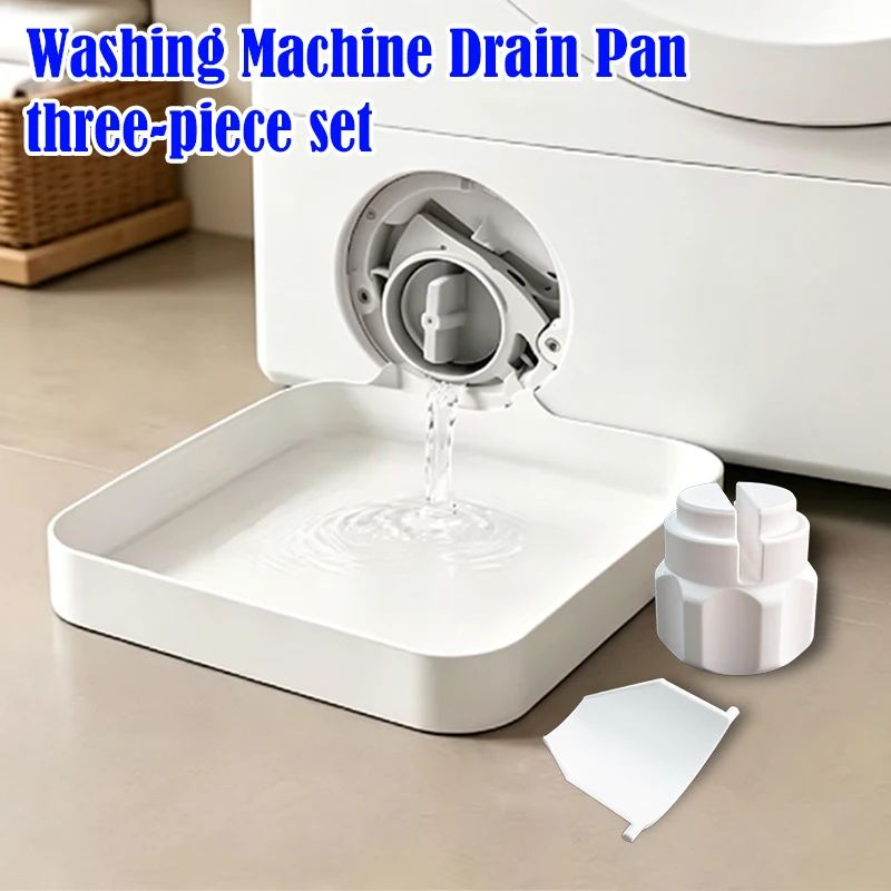 

Portable Anti-Spill Water Pan Washing Machine Drainage Tray Lint Filter Cleaning Catch Tray for Home Laundry Room