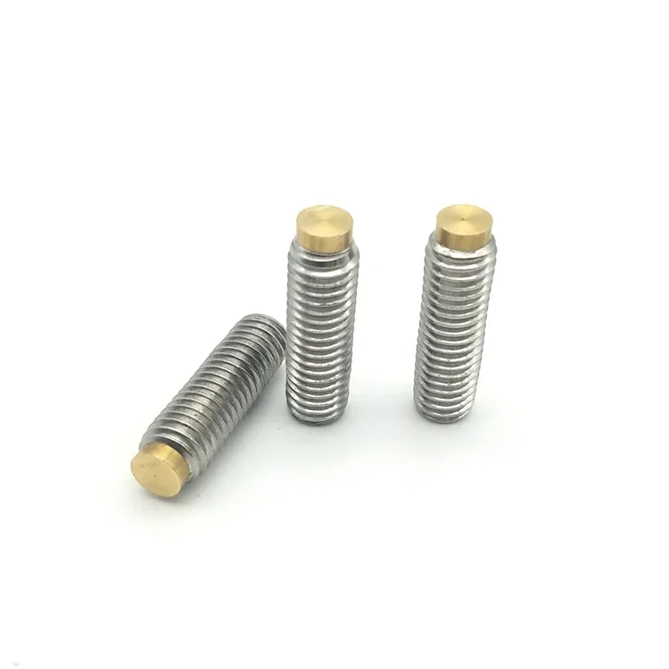 5pcs high precision M6 thread allen headless set screws grubs bolts hex socket brass end grub screw stop buffer bolt WHITE