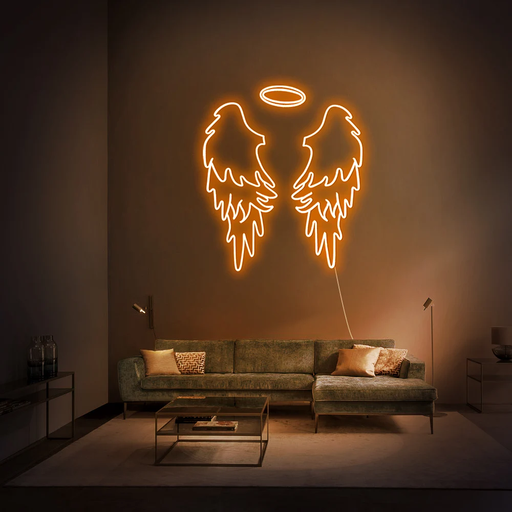 STLF Angel Wing Personalized Led Neon Signs Light for Bedroom Wedding Birthday Custom Bar Store Logo Neon Tobacco Neon Rgb Light