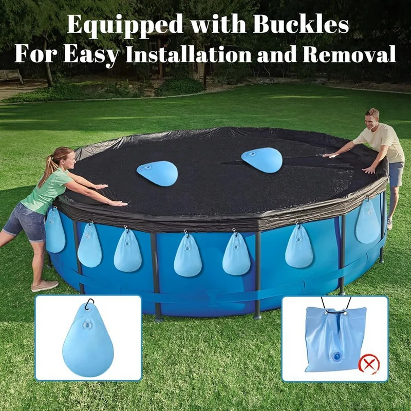 Pool Cover Weights With Hooks, Leakproof Swimming Pool Cover Hanging Bag For Above Ground Pool Cover