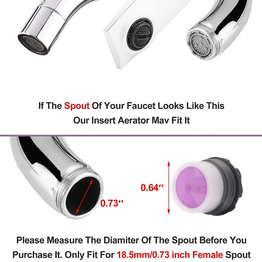 8PCS Practical M16.5mm Faucet Aerator 1.2GPM Plastic Flow Restrictor Tap Water Nozzle Kitchen