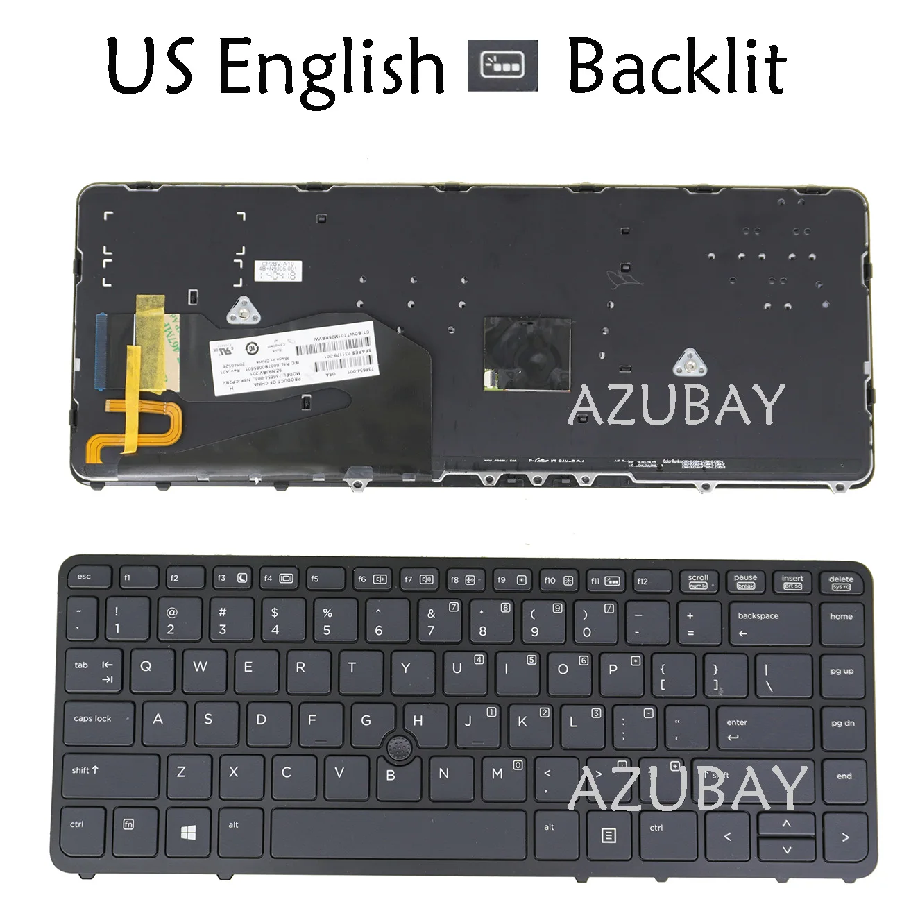 Keyboard for HP Elitebook 840 G1, 850 G1, 840 G2, 850 G2,740 G1, 740 G2, 745 G2, 750 G1, 750 G2, 755 G2 US English Backlit