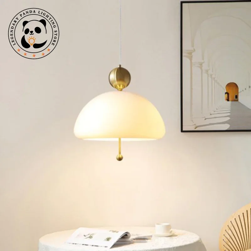 Bauhaus minimalist ische pendel leuchten creme stil glas lampen schirm homes tay restaurant woon kamer cafe schlafzimmer kunst dekoration luminaria