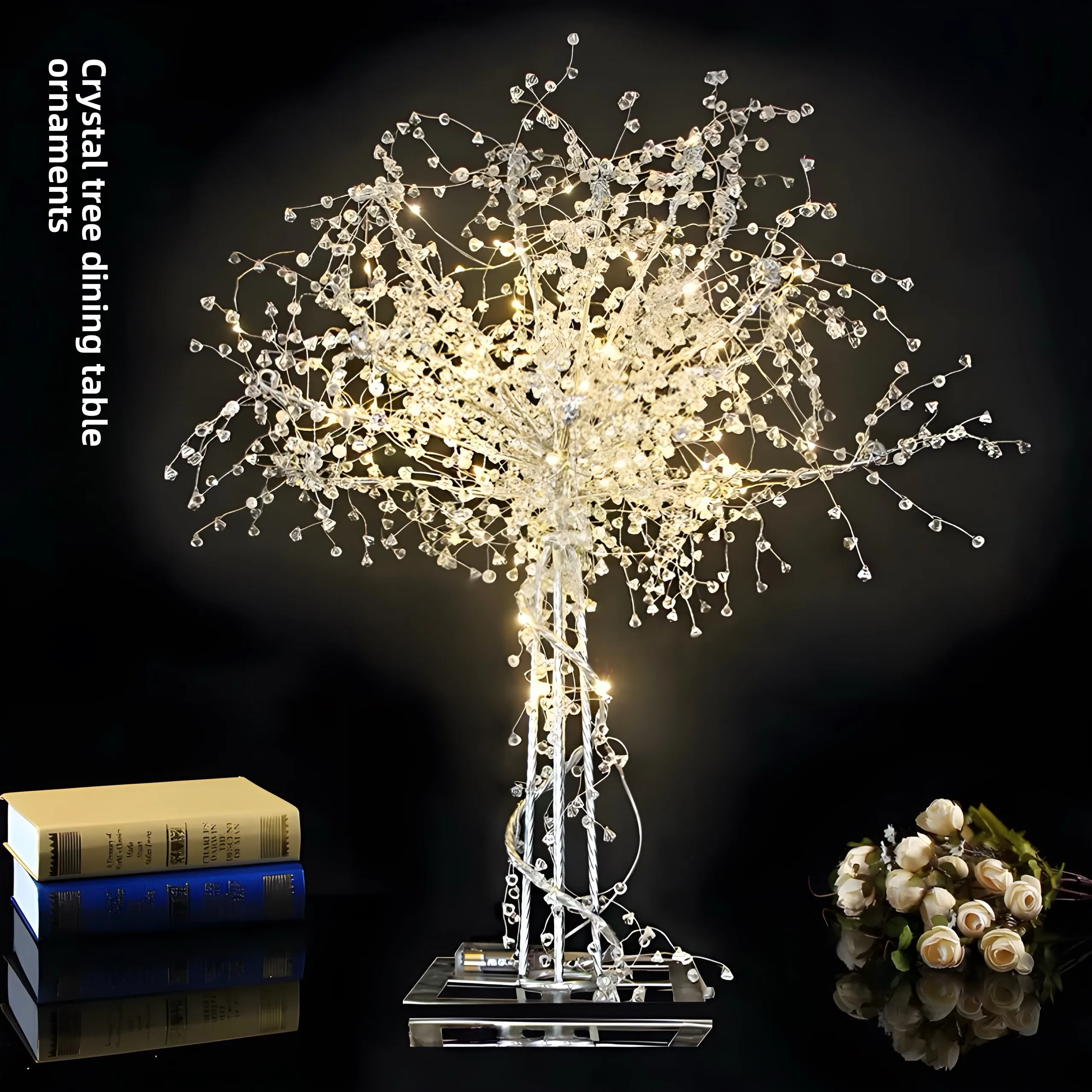 New Wedding Table Ornament Glowing Crystal Tree, Creative Lights Holiday Gifts Bouquet Wedding Stage Decoration