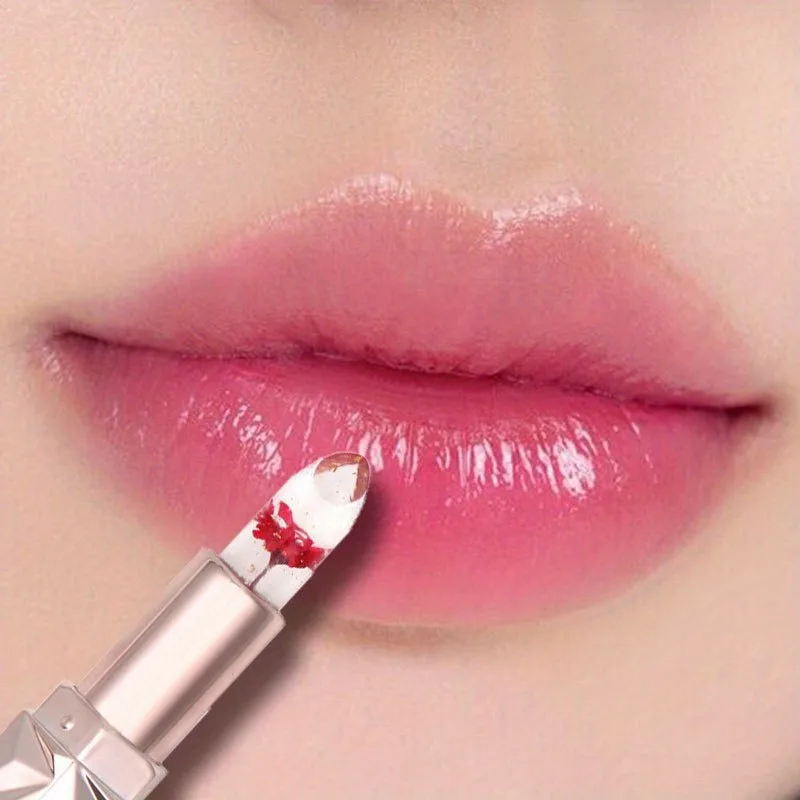 Flowers Temperature Color Changing Lipstick Waterproof Lasting Moisturizing Jelly Easy Coloring Lip Balm Lips Care Makeup
