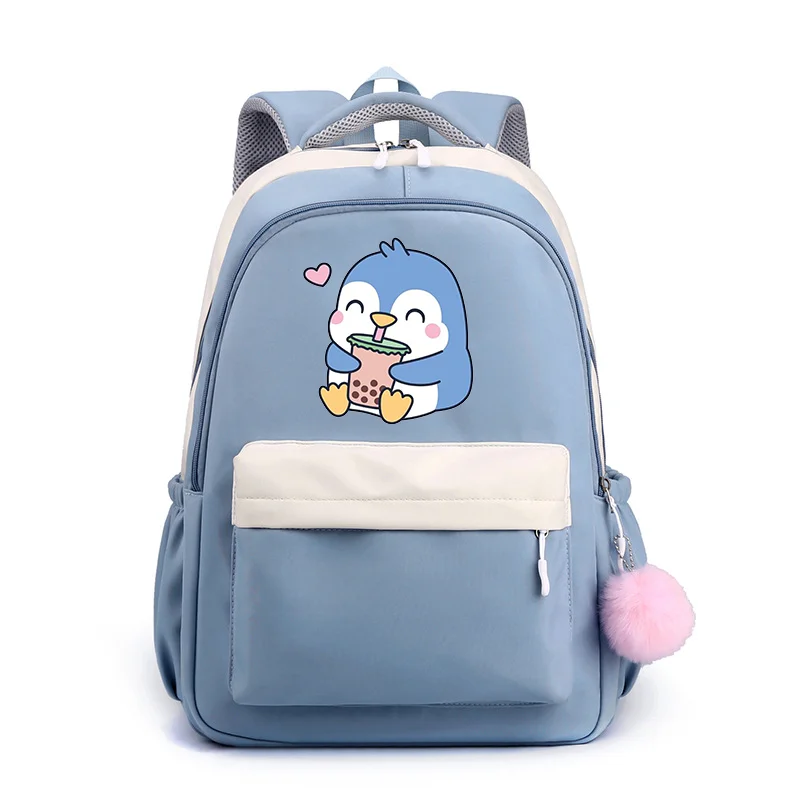 Novo padrão dos desenhos animados harajuku mochila bonito pinguim mochila de alta qualidade juventude lazer ao ar livre mochilas grande capacidade