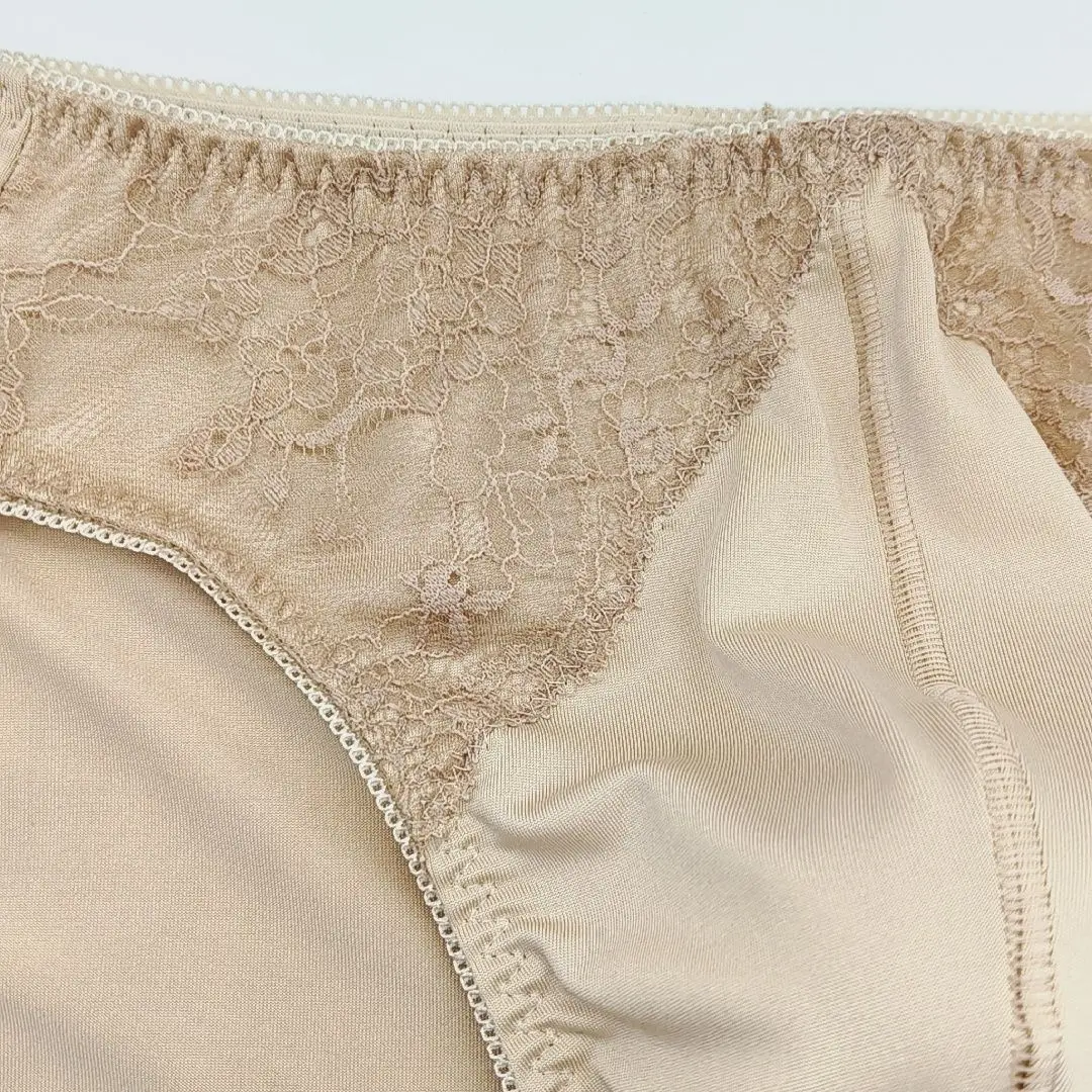 Men's Sexy Triangle Briefs, Mid-low Rise Milk Silk Single Layer Convex Pouch Lace Panties BF Gift Party Private Underwear