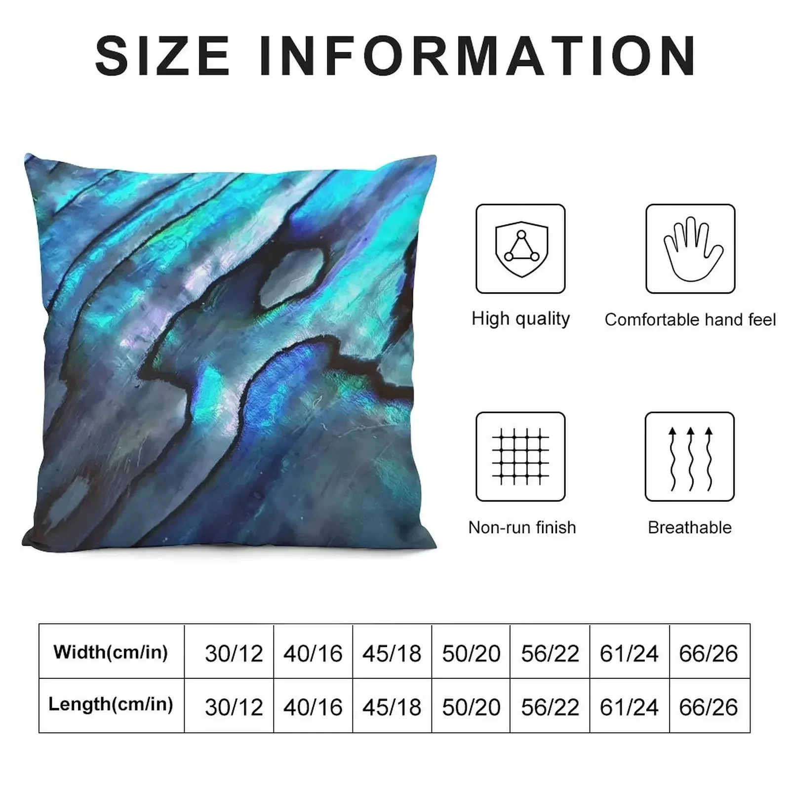 Iridescent Blue abalone shell. Flashy Blue close up photography Throw Pillow Sofa Covers For Living Room Cusions Cover pillow