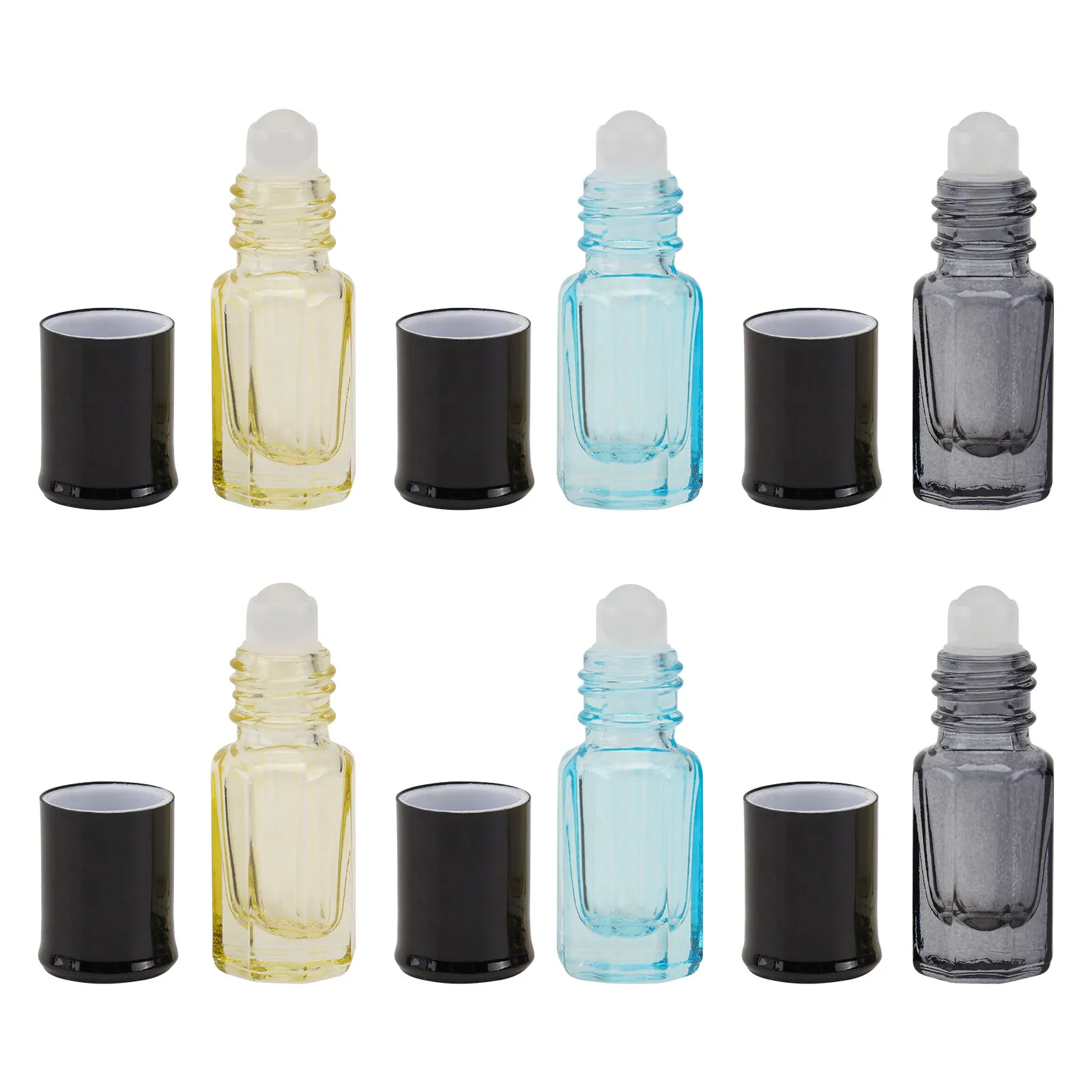 6Pcs Perfume Subpackaging Bottle Essential Oil Roller Bottle Refillable Glass Travel Dispenser Leakproof