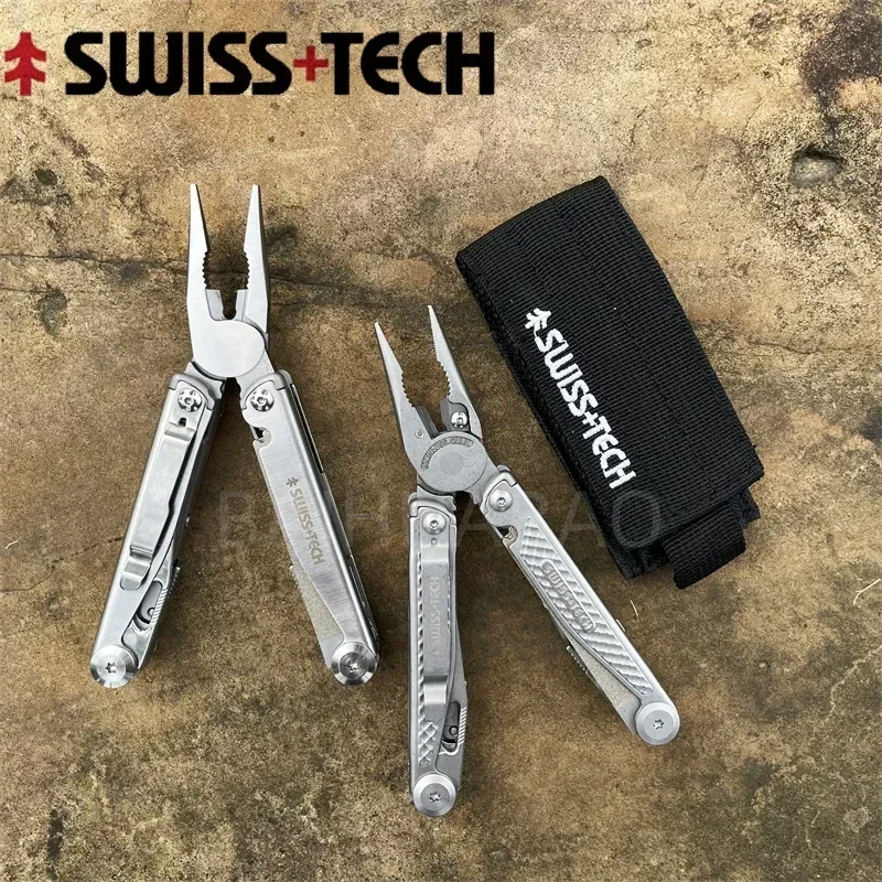 SWISS TECH 18 In 1 pinze multiutensile pieghevoli pinze combinate multifunzionali forbici pieghevoli EDC attrezzature per esterni