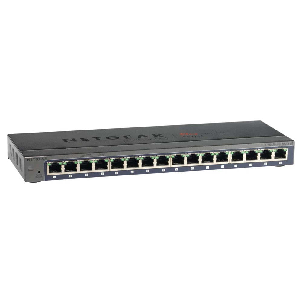 NETGEAR GS116E 16-Port Gigabit Ethernet Smart Managed Plus Switch, Desktop, and ProSAFE Limited Lifetime Protection