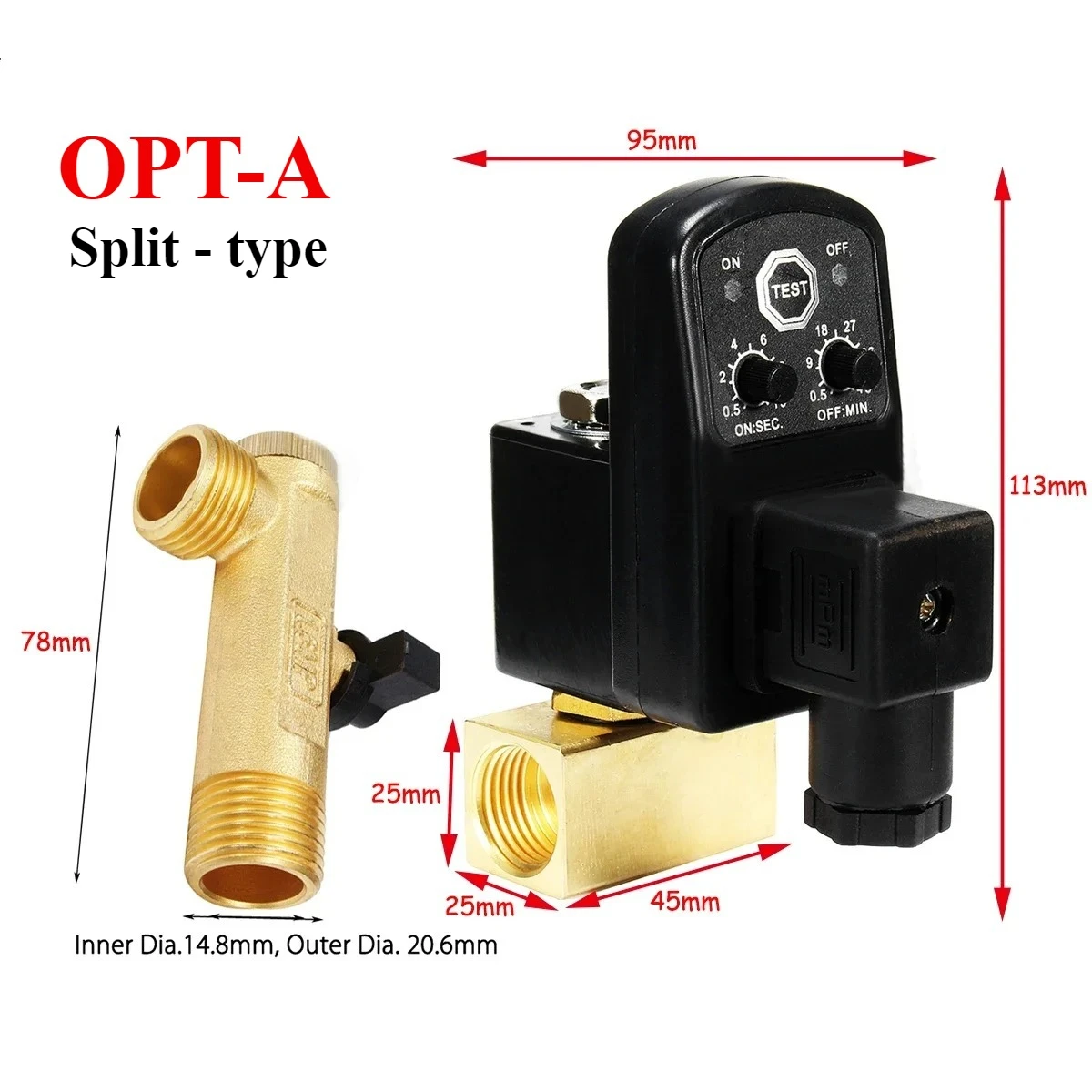 

AC220V AC110V Electronic Drain Valve Electric Timer Auto Solenoid Valve for Air Compressor Dryer