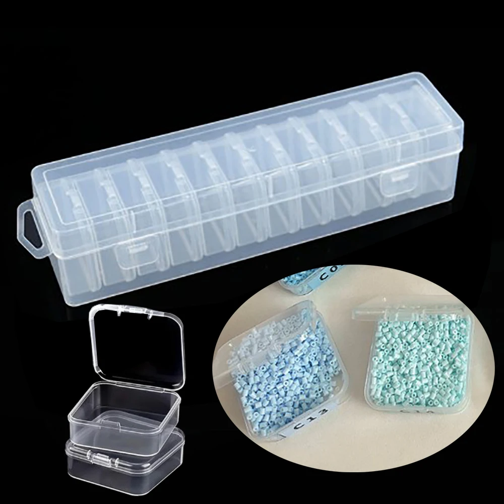 Transparent Bead Storage Box 5.5cm Plastic Sundries Container diamond painting bead box Hair accessories stationery screws Case