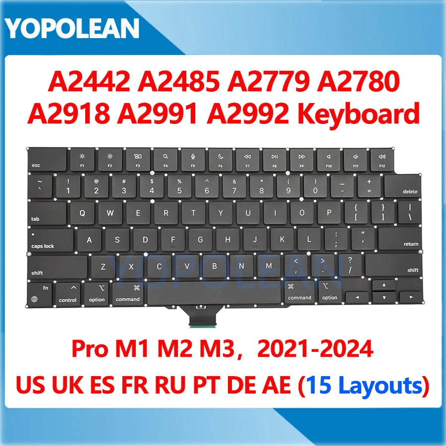 New A2442 A2485 A2779 A2780 A2918 A2991 A2992 Keyboard For Macbook