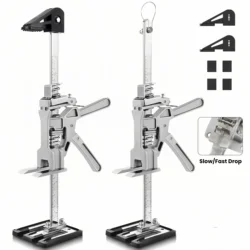 Labor Saving Arm Jack with Storage Bag Hand Lifting Jack Tool Stainless Steel 15.6 Inch Furniture Jack Lifter Slow/Fast Drop