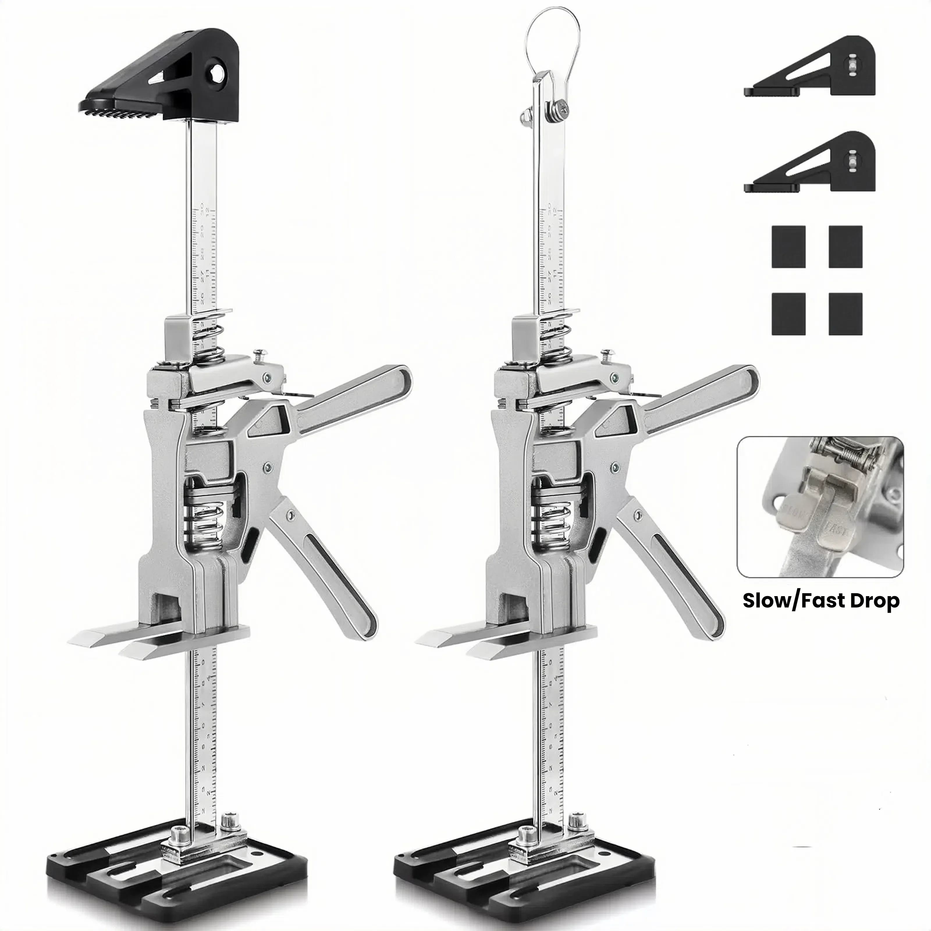 Labor Saving Arm Jack with Storage Bag Hand Lifting Jack Tool Stainless Steel 15.6 Inch Furniture Jack Lifter Slow/Fast Drop 