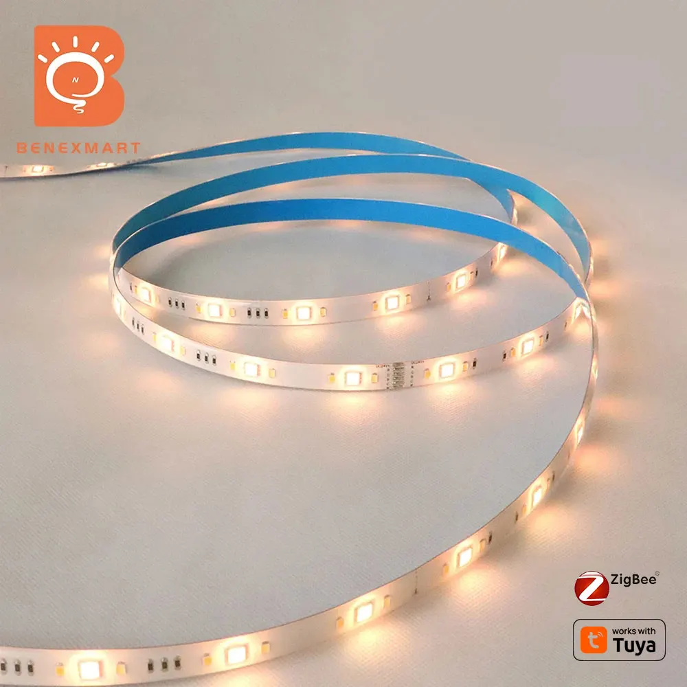 

Benexmart Zigbee Driver with 5M 10M LED Strip Light RGBW Flexible TV Backlight for Home Decor Works with Tuya Alexa Google Home