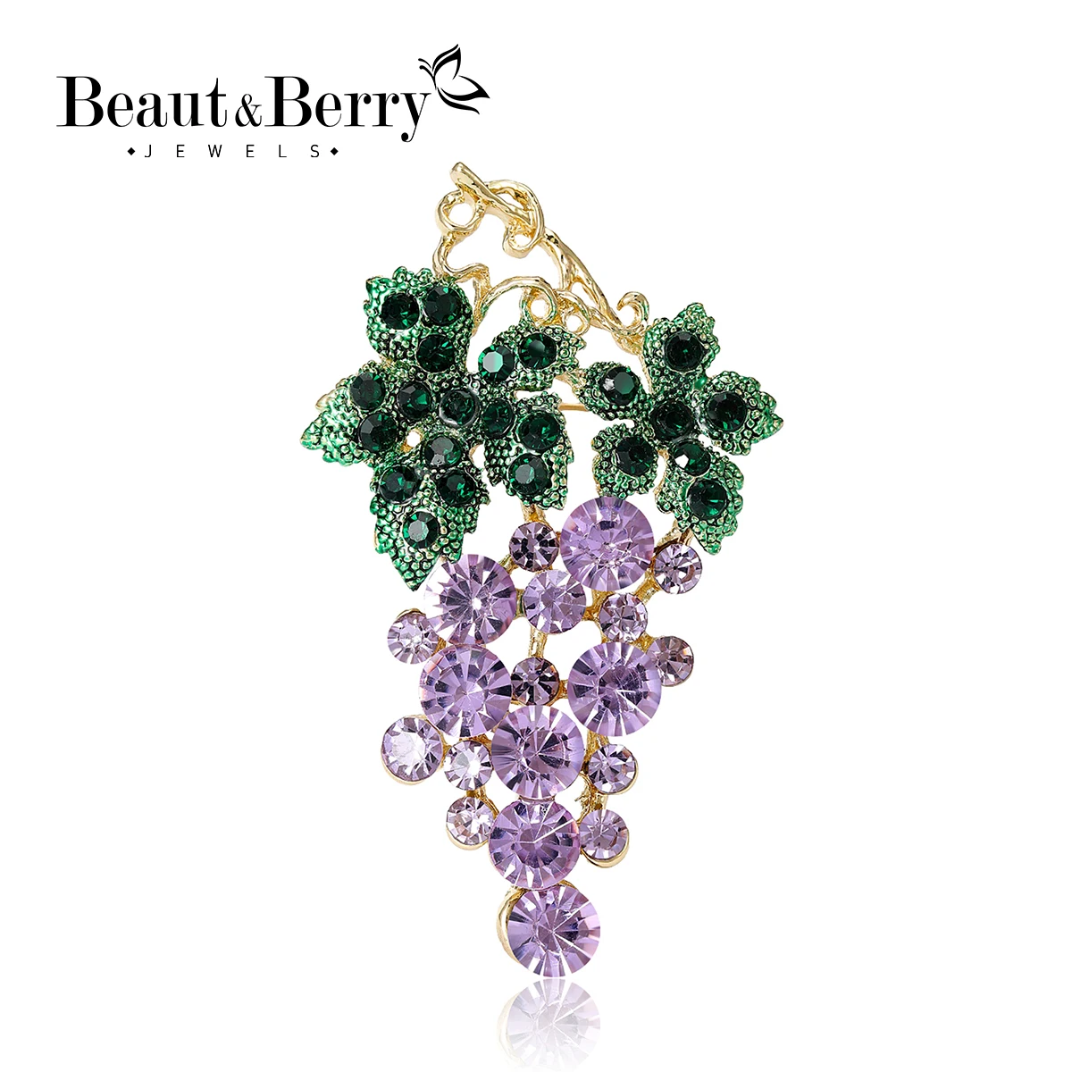 Beaut&Berry Spille con uva con strass per donna Spilla unisex a forma di frutta a 2 colori Casual Party Friends Accessori per la famiglia Regalo