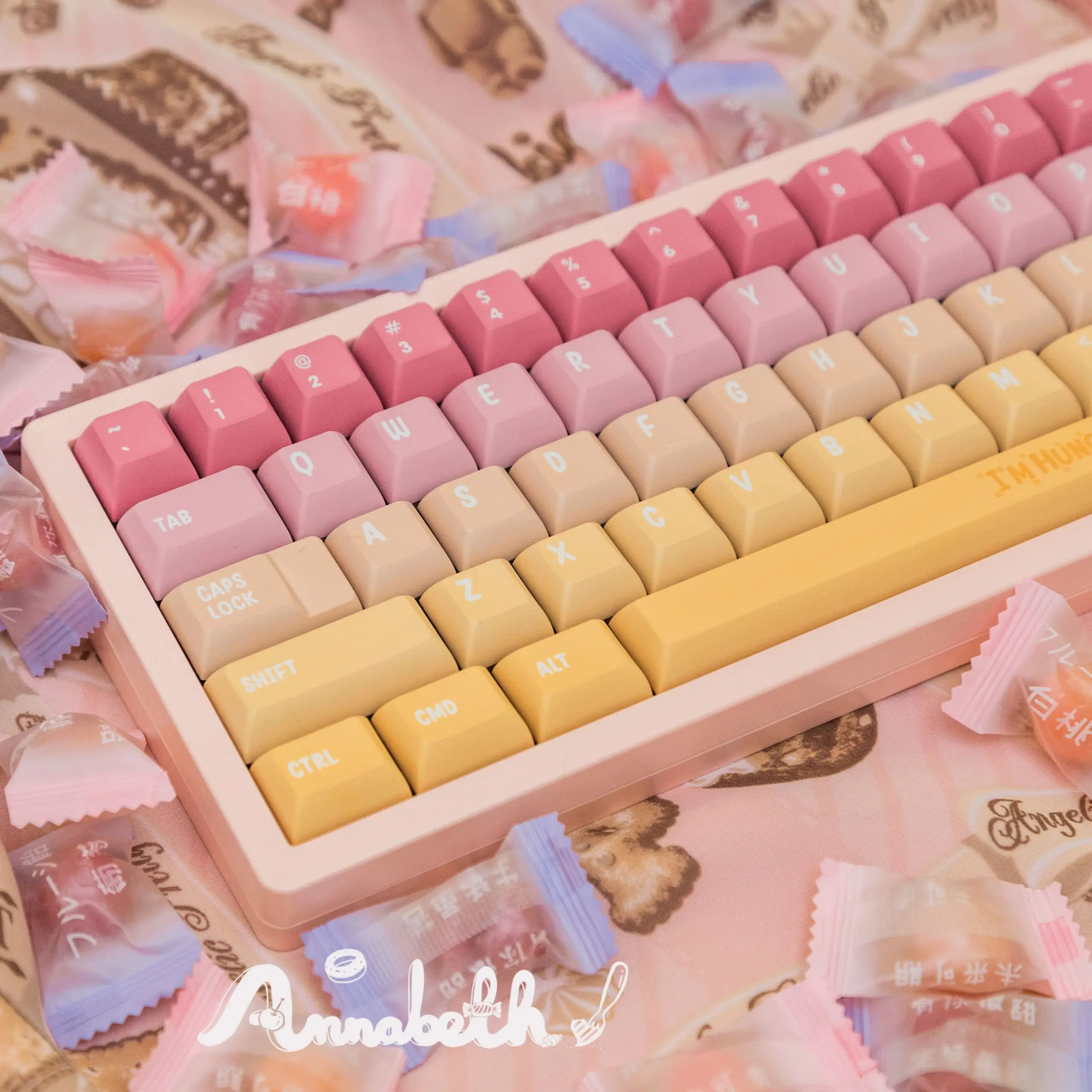 WUkds Original Design Qute Keycap Foodie Keycaps KCA Profile 172 Keys 5-Sided Dye-Sub PBT Mechanical Keyboard Key Caps