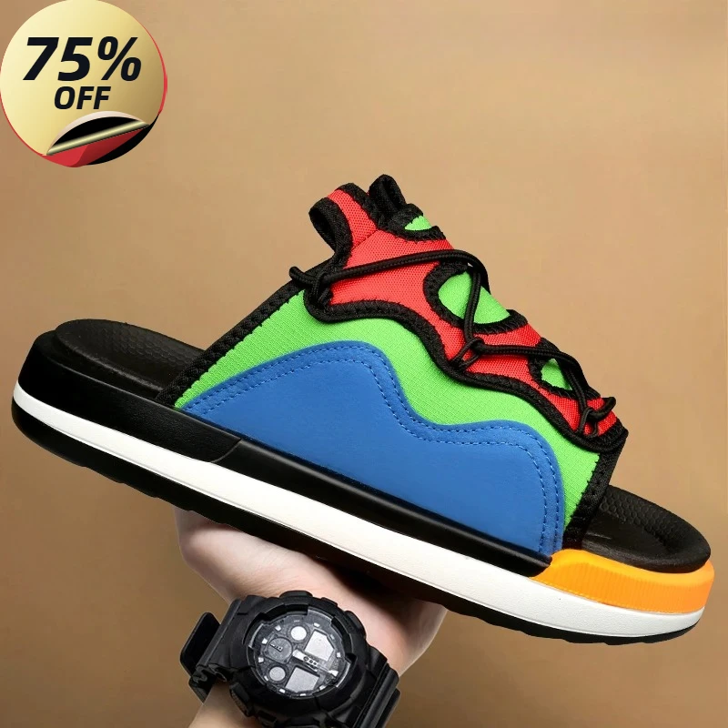 

2026 Slippers Men Laces Cushion Design Slide Man New PVC Soft Non-slip Men's Sports Slippers for Men Flip Flops Chanclas Hombre