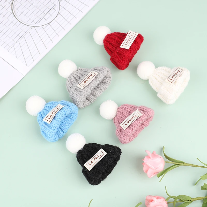 1/10 Pcs/lot Mini Handmade Small Knitting Hat For DIY Dolls Decoration Phone Case Decoration 3.5CM