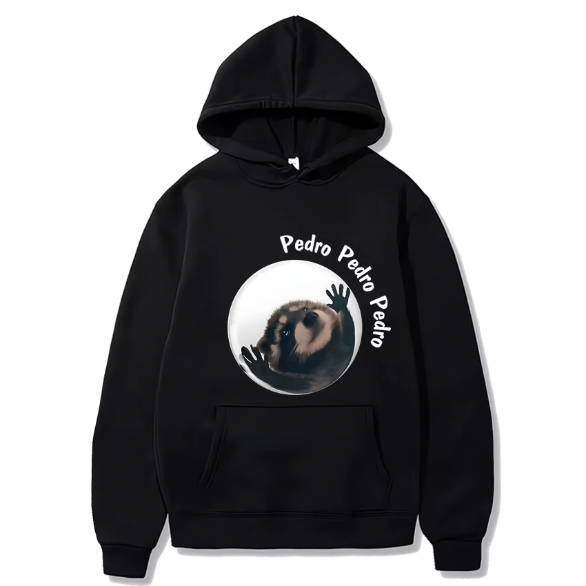 Sudadera con capucha Unisex de manga larga con estampado divertido de Peter Dancing mapache, sudadera informal de gran tamaño, jerséis de lana, novedad de 2024