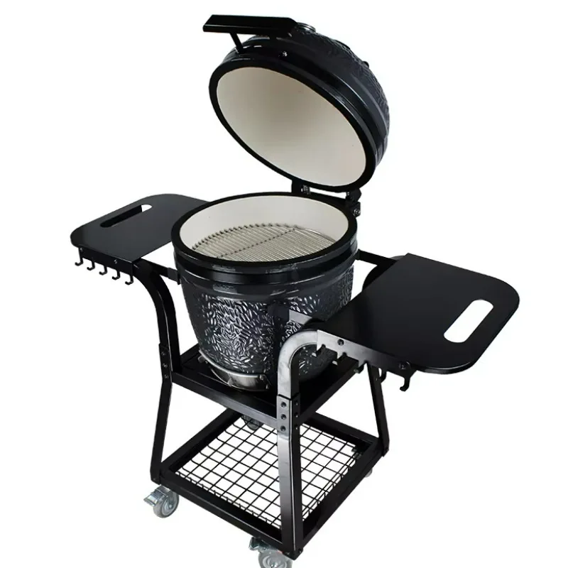 

HY-G12 12inch Black Outdoor Camping Charcoal Smoker Cheap Smoker Ceramic Kamado Grill