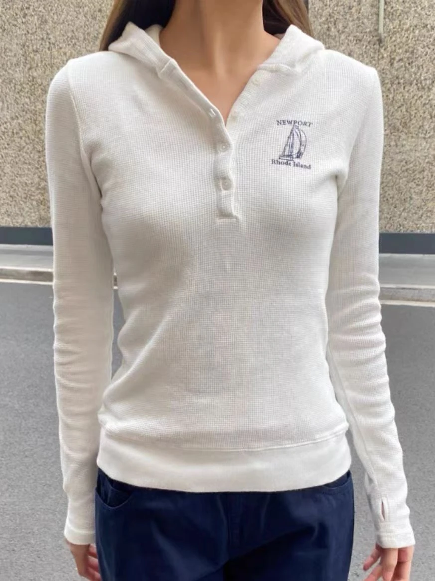 

Американская толстовка с длинными рукавами и капюшоном из чистого хлопка, повседневная, Brandy BM, женская, приталенная, с принтом, топ для повседневной носки