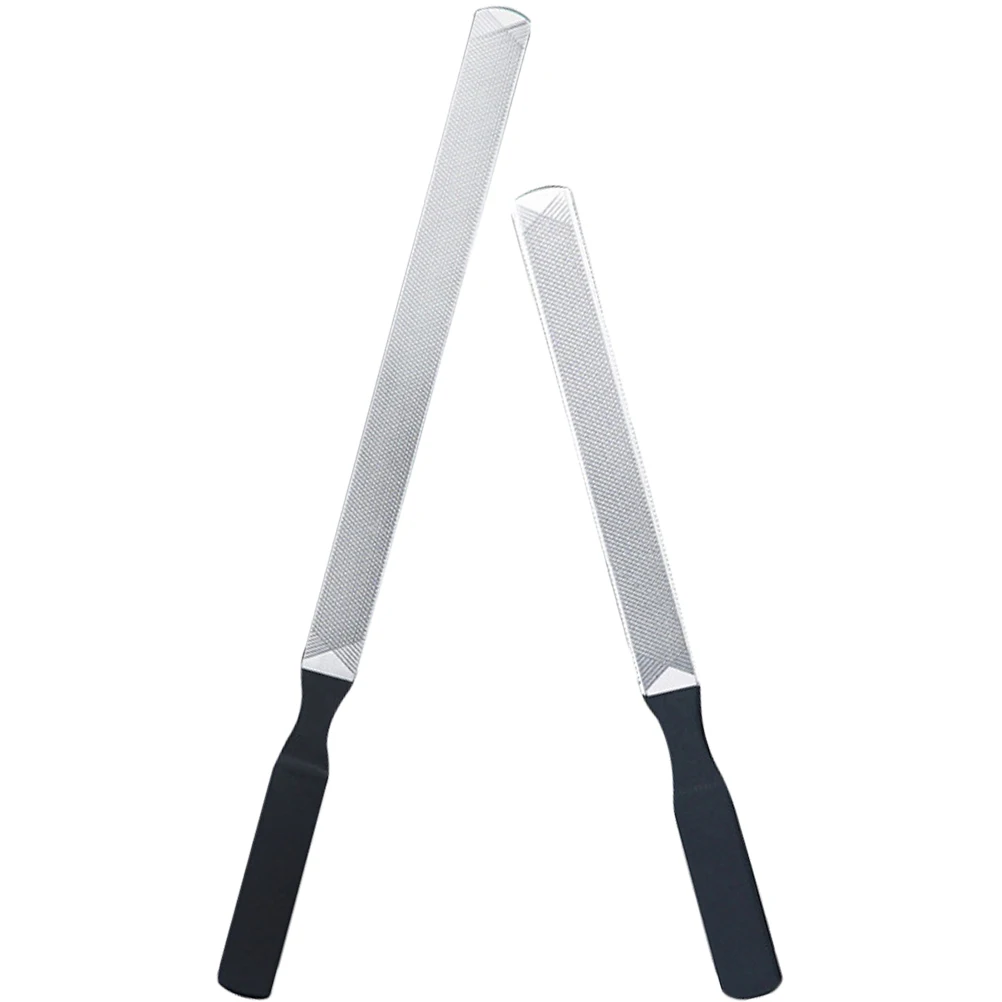 2 pezzi di lime per unghie in acciaio inossidabile 13 cm 18 cm strumenti per manicure neri nail art forniture pratiche salone di unghie spesse archiviazione liscia