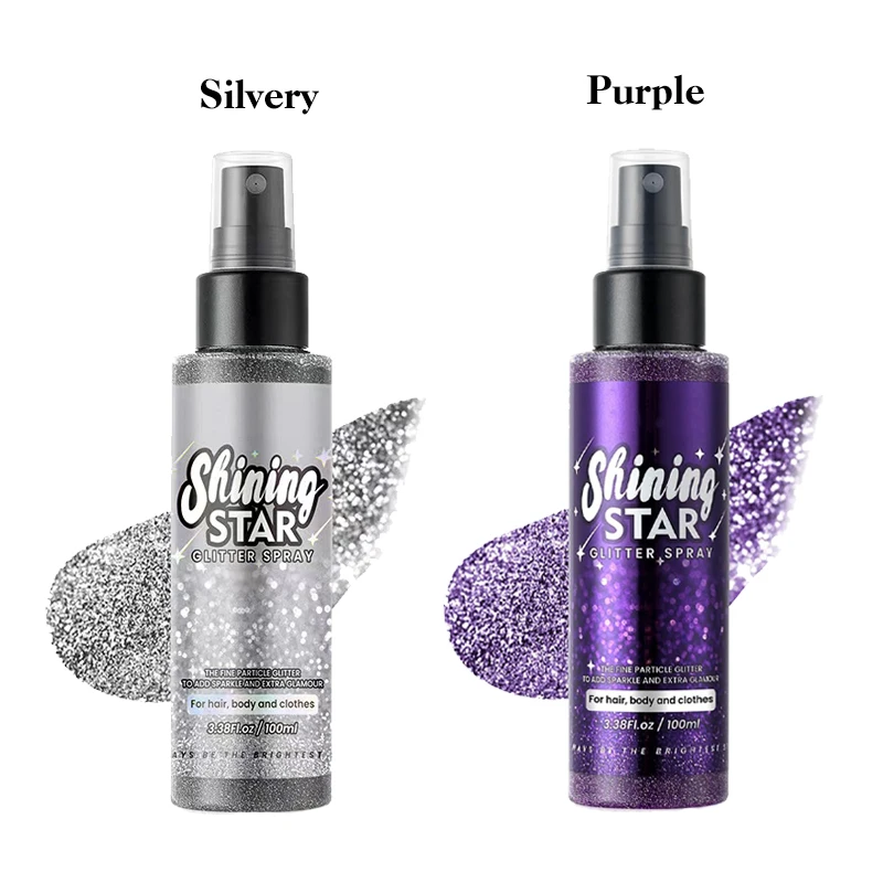 Shining Star Glitter Spray For Hair Body Festival Adornment Craft 100Ml Ladies Makeup Stage Party Glitter Spray Hair Accessories