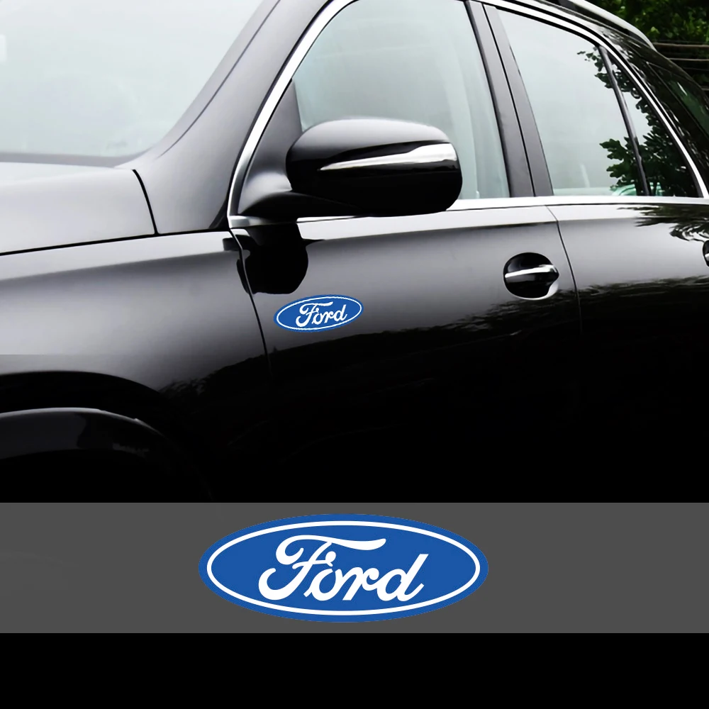 2/4pcs Car Body Badge Stickers Trunk Emblem Decoration Accessories For Ford Mustang Fiesta Fusion Focus Escape Edge Kuga Mondeo