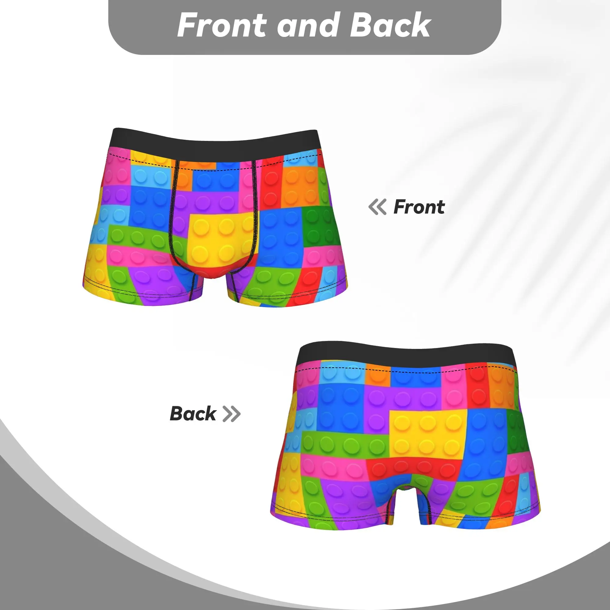 كتل الطوب لعبة الجذع ثلاثية الأبعاد الحقيبة الملابس الداخلية Trenky مخصص الملاكم موجز لينة الاتجاه الرجال السروال حجم كبير