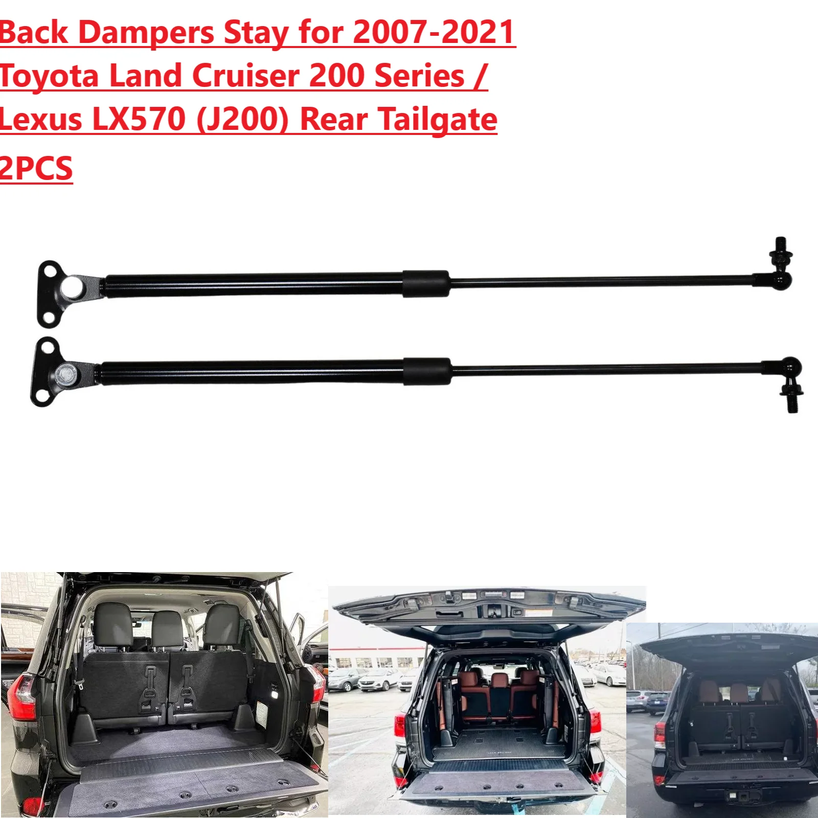 2PCS Damper For Toyota Land Cruiser 200 Series Lexus LX570 J200 2007-2020 Rear Tailgate Boot Gas Spring Struts Prop Lift Support