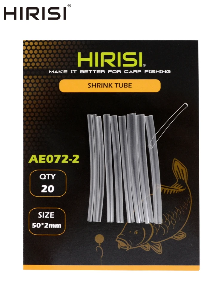 Hirisi 20 pièces pêche à la carpe chauffage Tube rétractable plates-formes Tube rétractable taille 1mm 2mm 3mm accessoires de pêche matériel Terminal