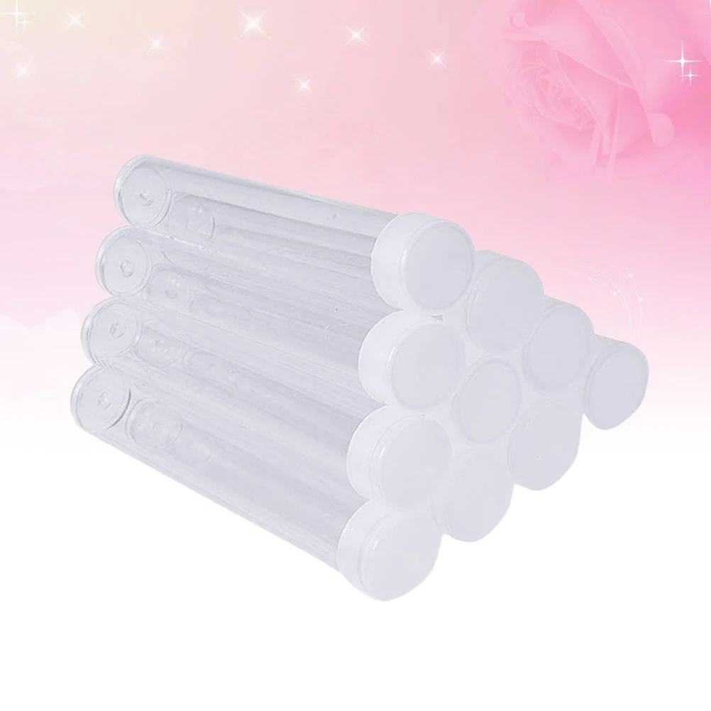 

100pcs Test Tube Bottles Transparent Storage Capsule Sugar Bath Salt Pet Plastic Travel Luggage Organizer Liquid