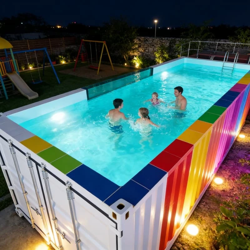 Container Swimming Pool 20ft 40ft Luxury Portable Outdoor Above Ground Swimming Pool Garden Backyard Resort Customized Hot Sale