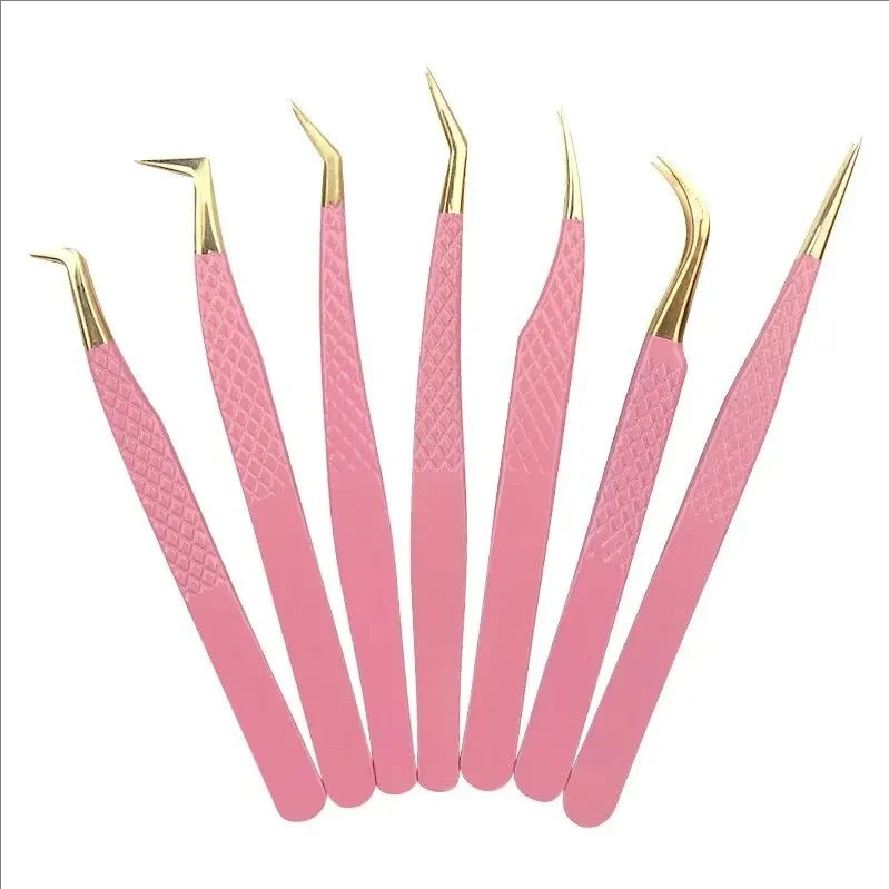 MJ 1 Pcs Eyelashes Tweezers For Lash Extension Stainless Steel High Precision Anti-static Tweezers Makeup Tools Eyelash Extensio