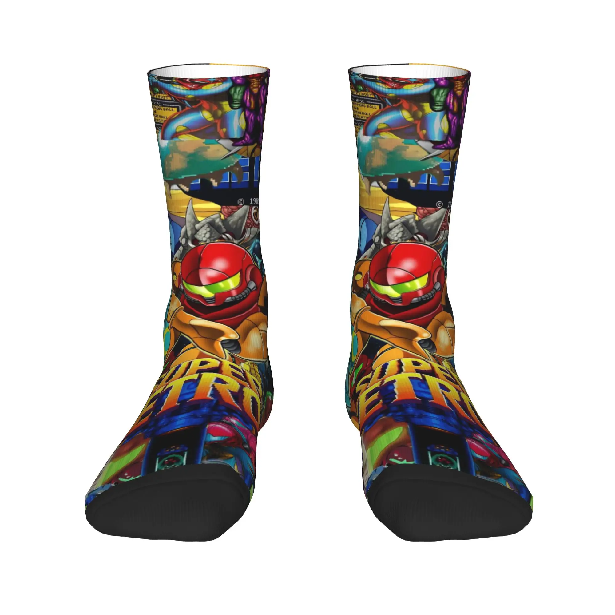 Metroids Hero Game Socks  Gothic Stockings Couple Soft Breathable Climbing Socks Autumn Design Anti-Slip Socks