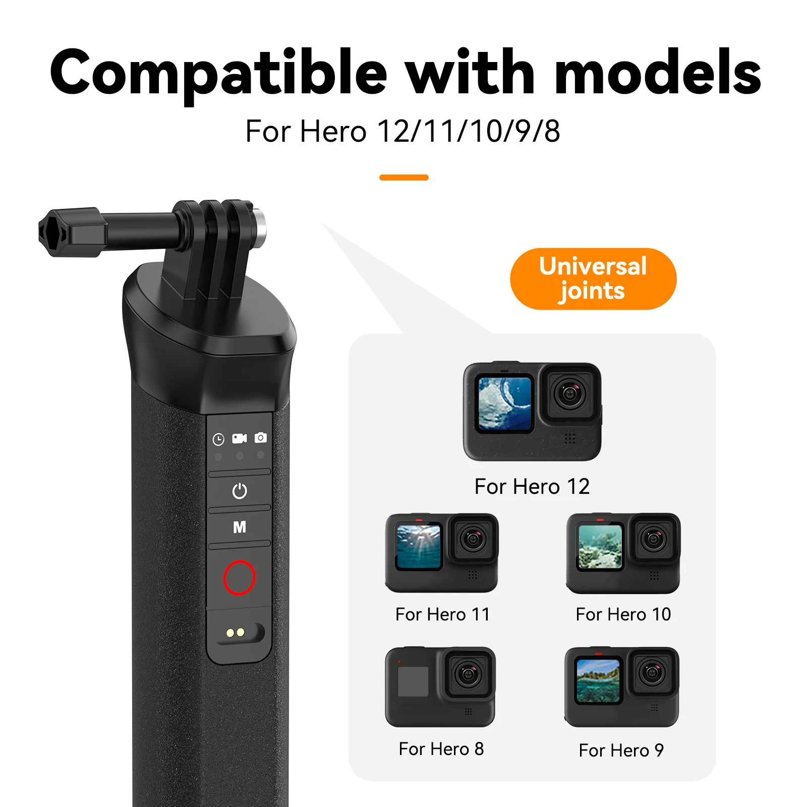 TELESIN Waterproof Selfie Stick Buoyancy Bar Selfie Stick With Hand Strap Wireless Remote Control For Gopro Hero 8 9 10 11 12