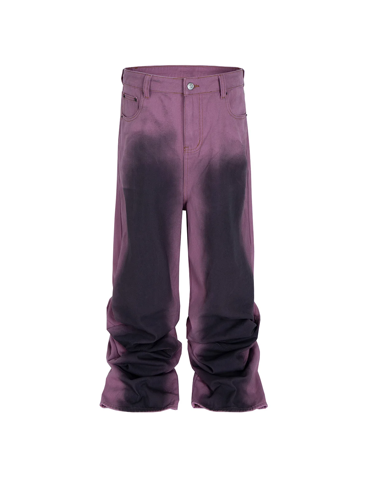 MIJKO واسعة الساق القذرة ثنيات رسمت السراويل البضائع للرجال النساء غسلها فضفاض الجينز فضفاض عادية سراويل جينز ZJ036