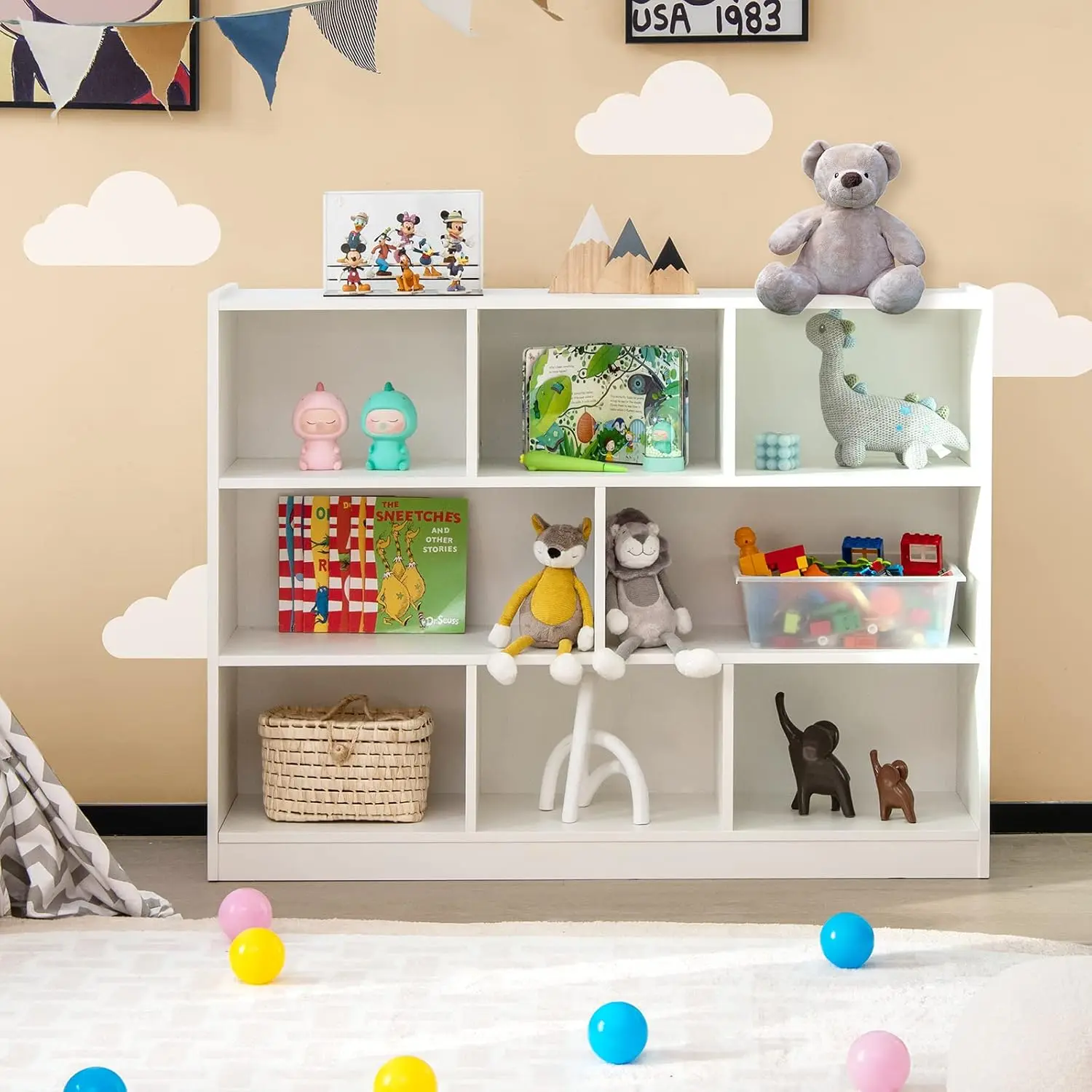 Cube Storage Organizer, 4 Tier Horizontal Bookcase, Customized
