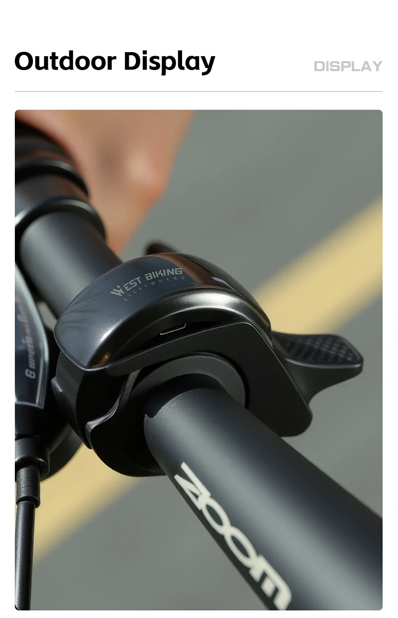 WEST BIKING Whale Versteckte Fahrradklingel aus Aluminiumlegierung, Fahrradhorn mit klarem, lautem Ton, 22,2-31,8 mm Lenkerklingel zur Sicherheitswarnung – Detail 10