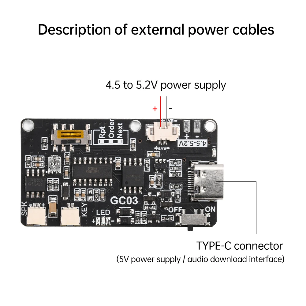 Recordable Sound Module 8M MP3 Button/Magnet Control Music Voice Player Board with Speaker for DIY Greeting Card Gift Christmas