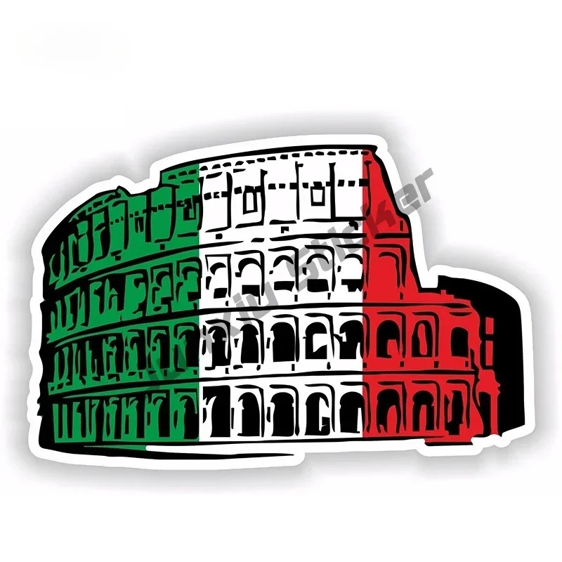 Italian Flag Outline Decal Roma Sicilia Venezia Napoli Italy Flag Car Bumper Sticker Italia Outdoor Scratch-Proof Accessories