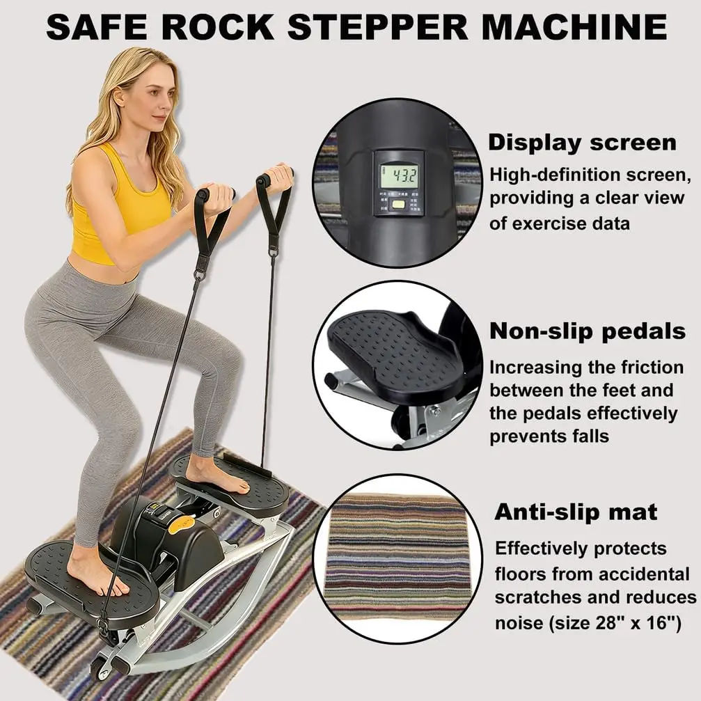 

Indoor Rock Stepper Lateral Rocking Home Use Low-Impact Metal Stair Stepper Slimming Body Shaping Workouts Machine